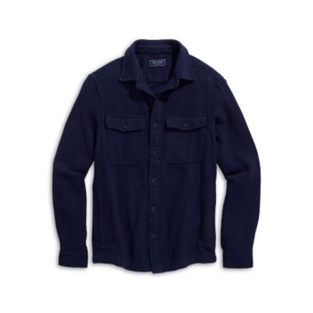 Vineyard Vines | Navy Blue Textured Twill Heavyweight Cotton Shirt Jacket- Sz M